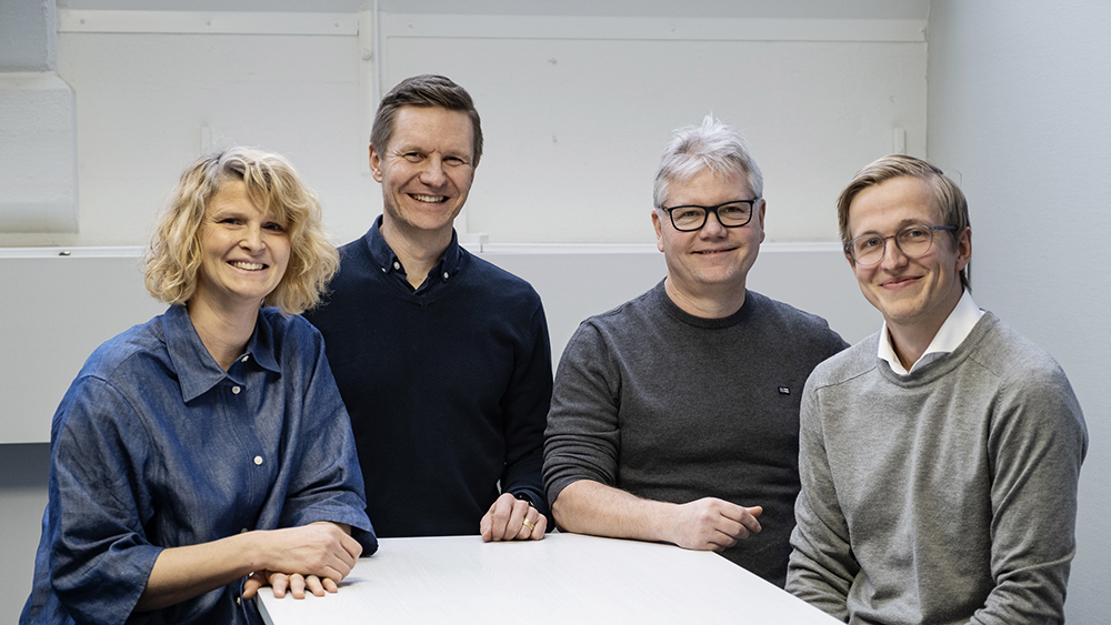 Madeleine Svärdby, Jonas Ingby, Fredrik Lago och Karl Niwong på Tetra Pak. Foto: Johan Lindvall